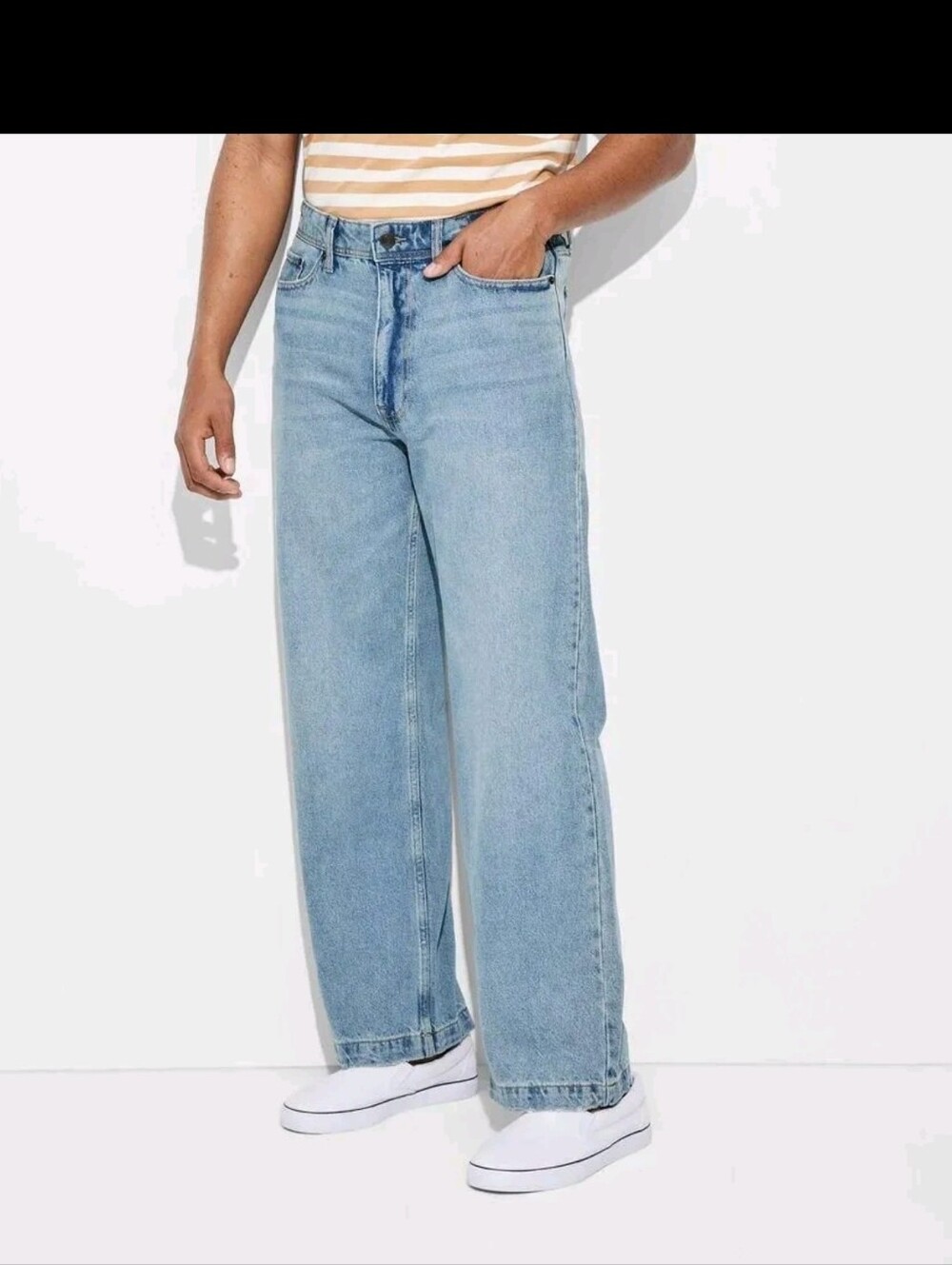 Original Use Men's Baggy Fit Jeans, 30 x 32 - Medium Wash, Cotton Denim, Straigh